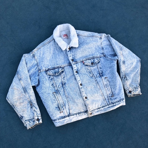 Levi's Other - Vintage 80s Levi’s Acid Wash Sherpa Denim Jacket